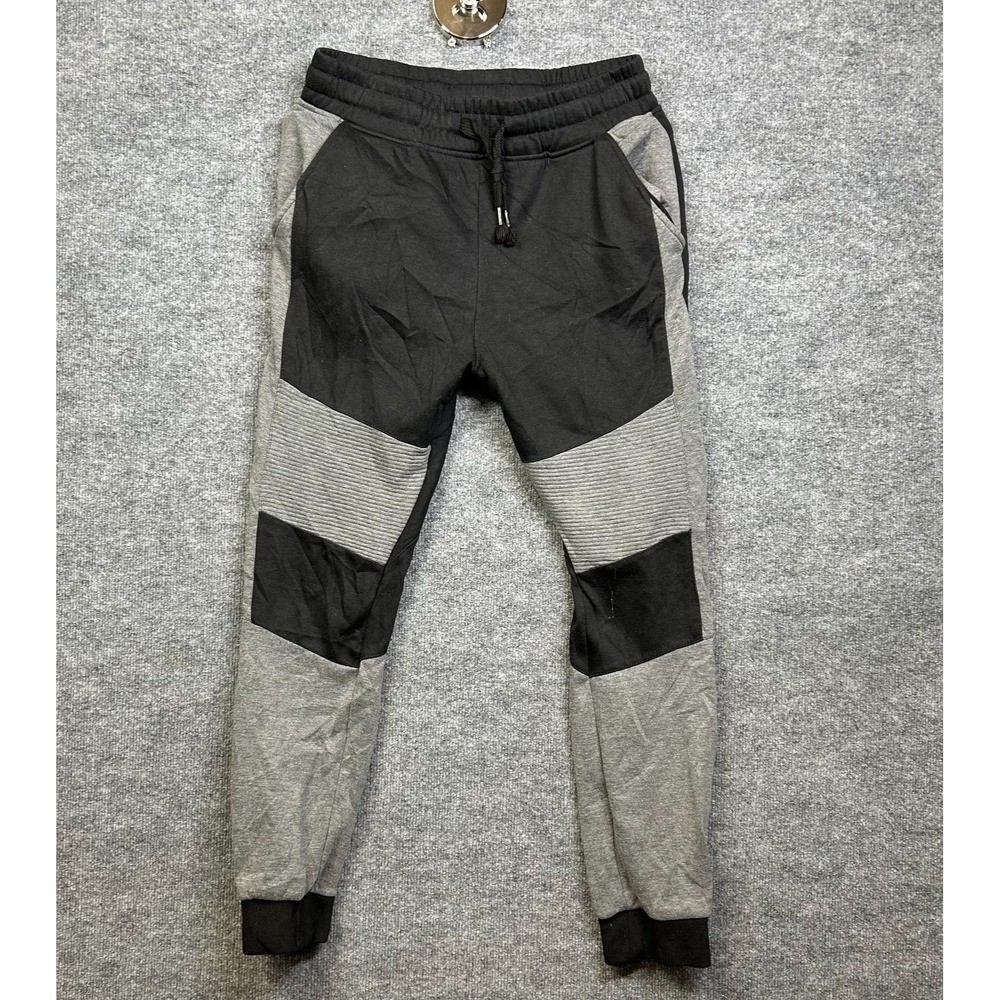 Ma Croix Sweatpants Men Large Black Gray Good Colorblock Moto Joggers